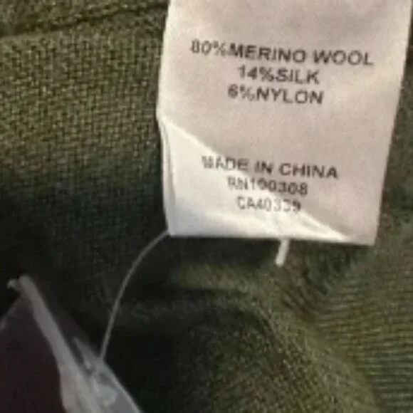 Peter Millar Zip 80% Merino Wool Green Size XXL NWT